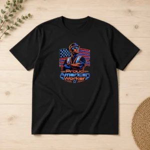 Nice Labour Day Proud American Worker Neon