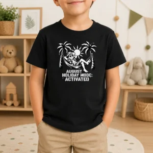 Pretty Top August Holiday Stencil For Laid Back Vibes Kids T-Shirt