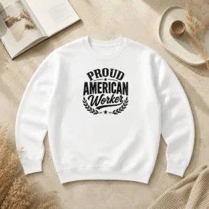 Happy Good Labour Day Proud American Worker Silhouette Sweater