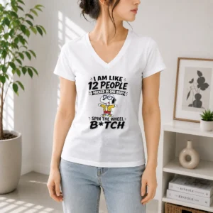 Official Top Snoopy I Am Like 12 People Packed In One Body Spin The Wheel V-Neck Shirt