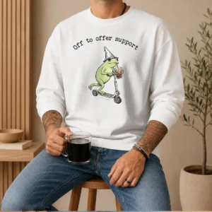 Official Good Support Staff Paraprofessional Back To School Frog Iced Coffee Sweater