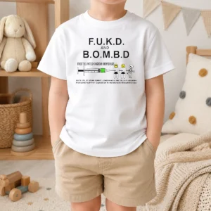 Good Pretty FUKD And BOMBD Free The United Kingdom From Drugs Kids T-Shirt
