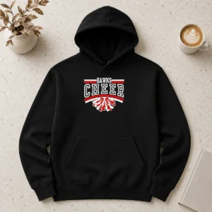 Pretty Hot Hutchinson Hawks Cheer Maroon Glitter Hoodie