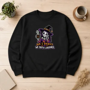 Official Halloween Coffee Skeleton Girl Pixel Sweater