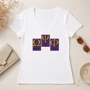 Original Omega PSI PHI Logo V-Neck Shirt