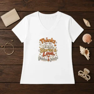 Top Grandparents Day Thank You Doodle For Family Love V-Neck Shirt