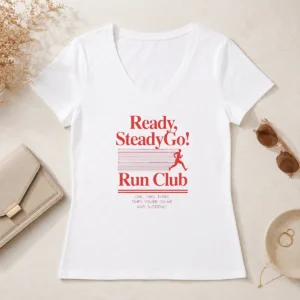 Hot Pretty Ready Steadygo Run Club Running V-Neck Shirt