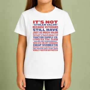 Good Premium It'S Not Stolen Valor But Valor Infringement Kids T-Shirt