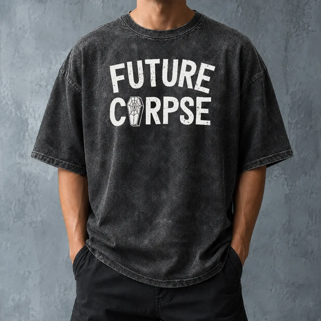 top-funny-distressed-future-corpse-with-coffin-goth-washed-t-shirt-washed-tshirt Top Funny Distressed Future Corpse With Coffin Goth Washed T-Shirt