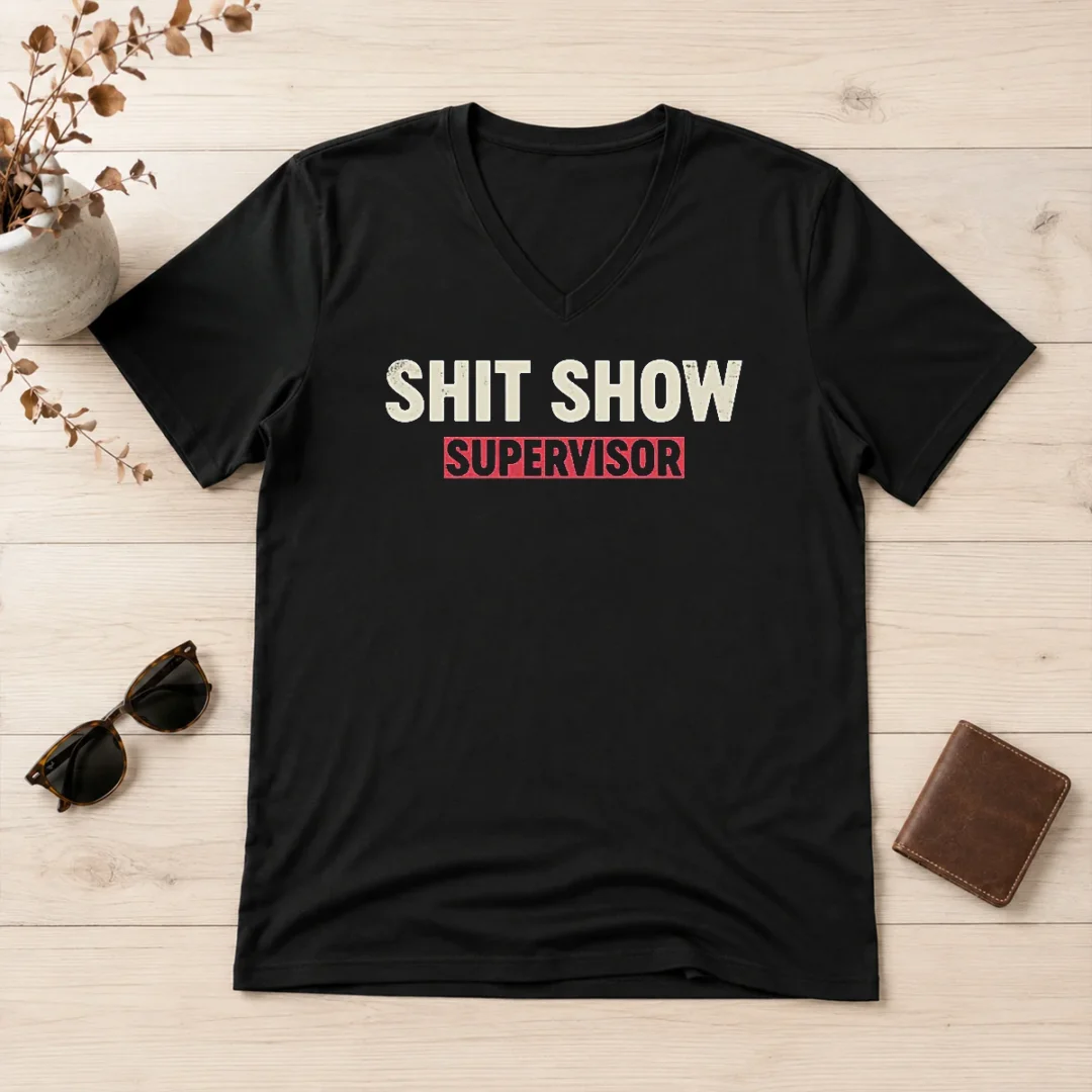 top-good-shit-show-supervisor-geek-v-neck-shirt Top Good Shit Show Supervisor Geek V-Neck Shirt