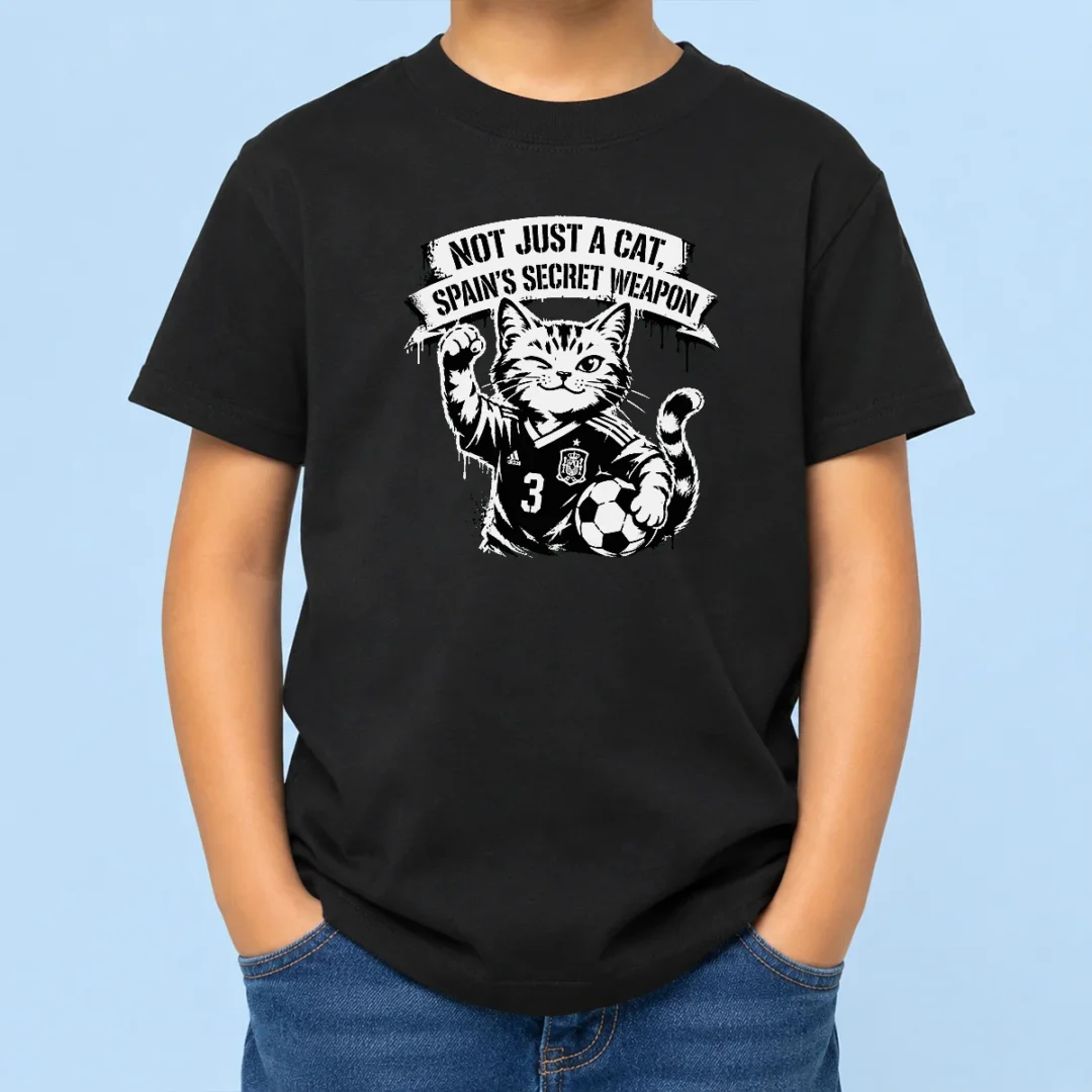 top-good-spain-soccer-cat-meme-stencil-kids-t-shirt Top Good Spain Soccer Cat Meme Stencil Kids T-Shirt