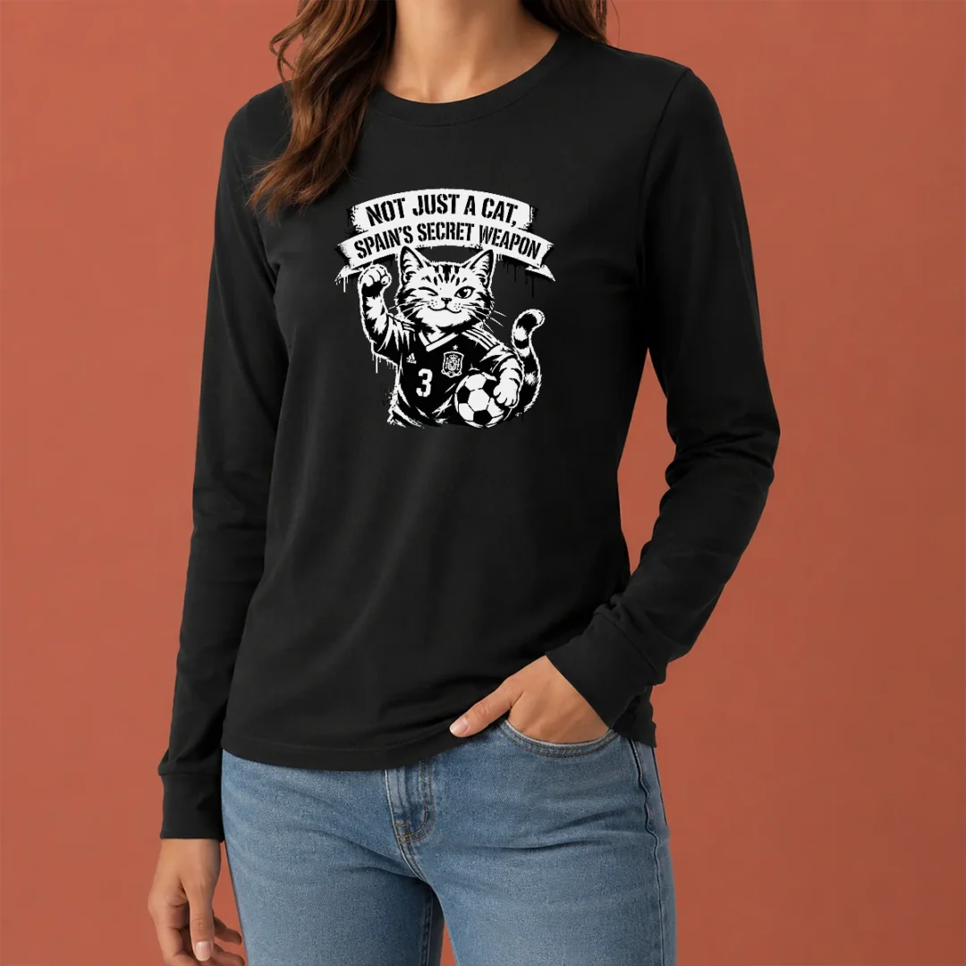 top-good-spain-soccer-cat-meme-stencil-long-sleeve-shirt Top Good Spain Soccer Cat Meme Stencil Long Sleeve Shirt