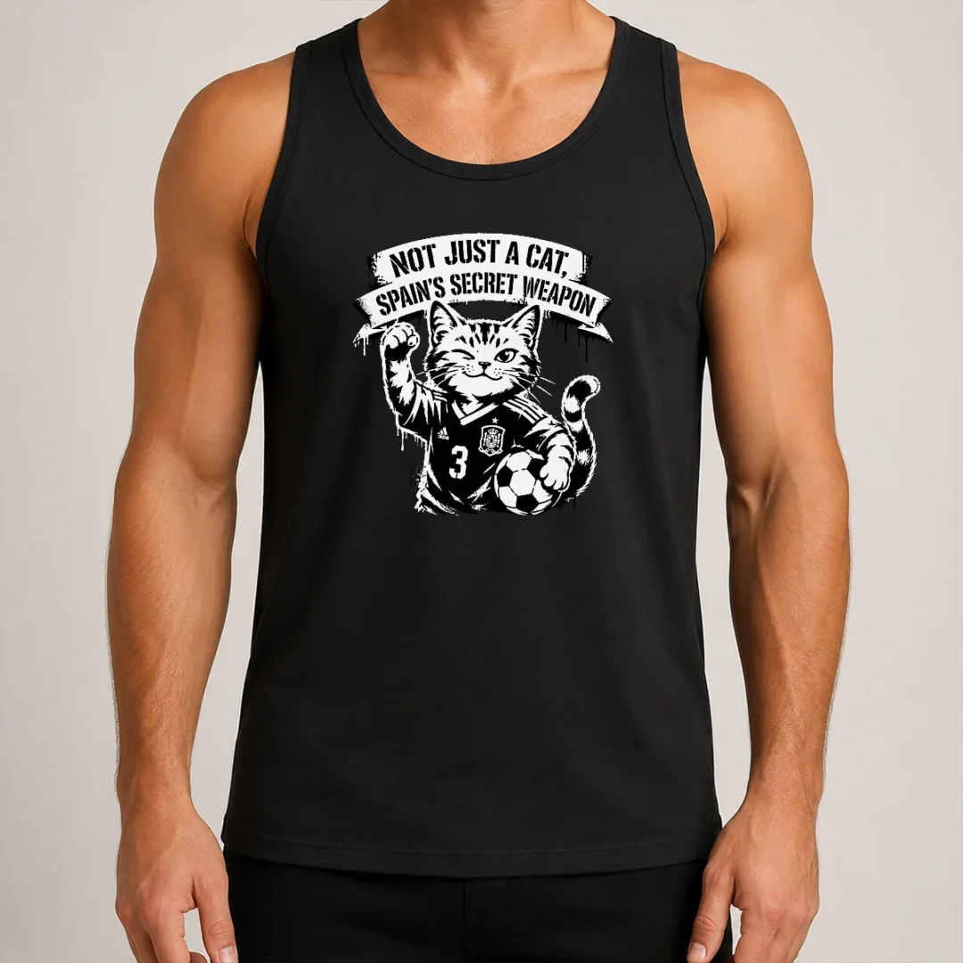 top-good-spain-soccer-cat-meme-stencil-tank-top Top Good Spain Soccer Cat Meme Stencil Tank Top