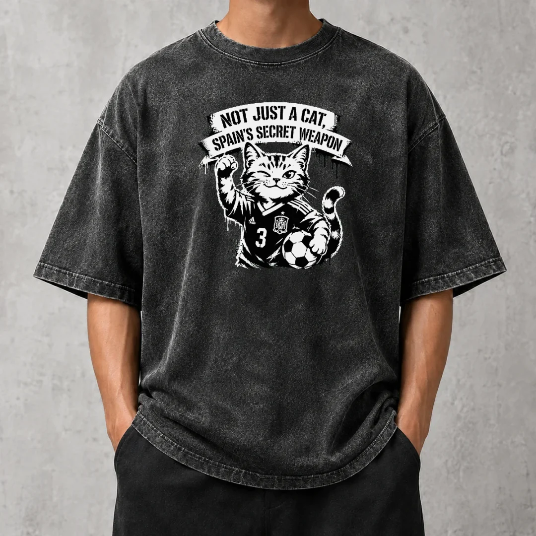 top-good-spain-soccer-cat-meme-stencil-washed-t-shirt Top Good Spain Soccer Cat Meme Stencil Washed T-Shirt