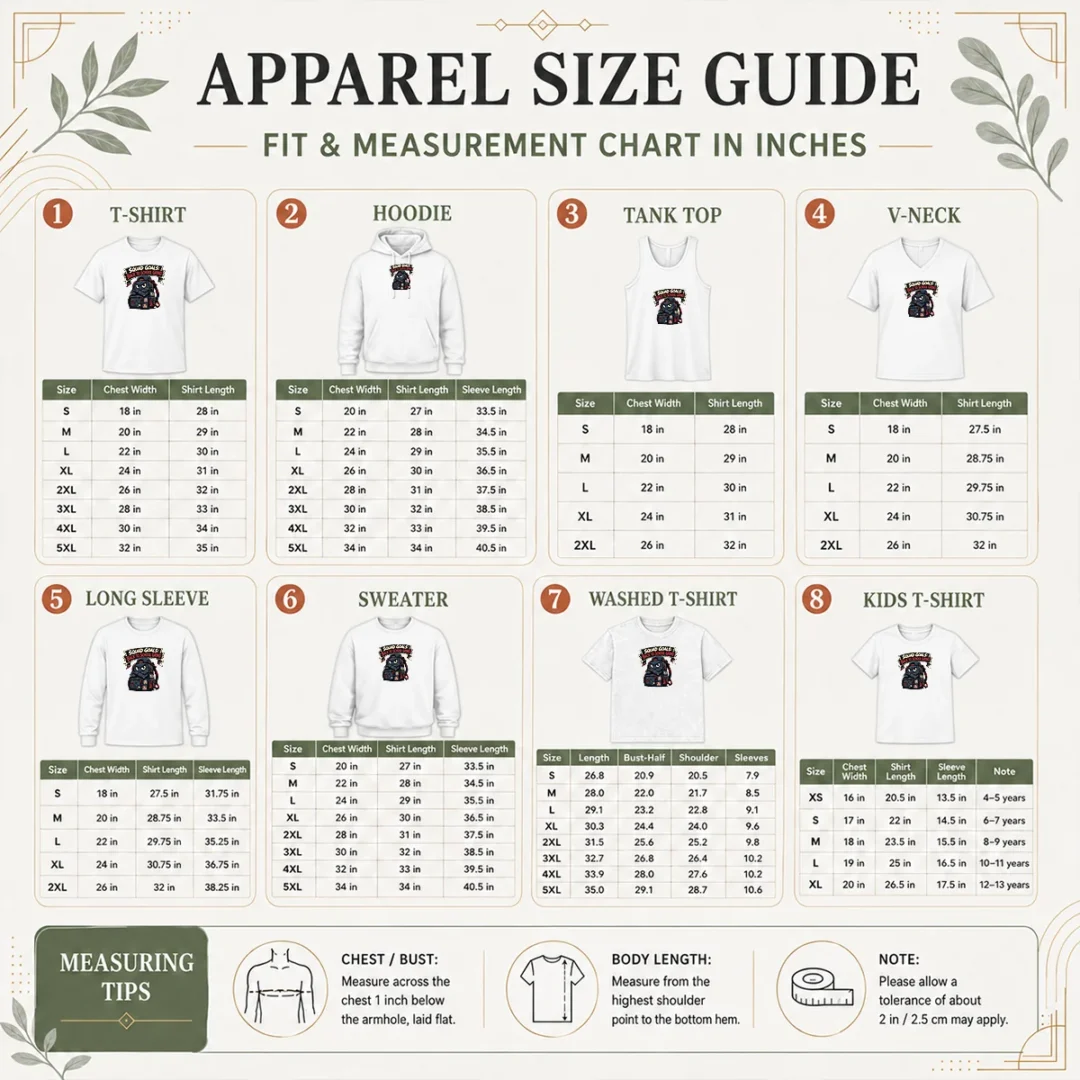 top-hot-back-to-school-squad-goals-streetwear-size-chart Size chart for Top Hot Back To School Squad Goals Streetwear with measurements in inches and cm to help choose the right fit