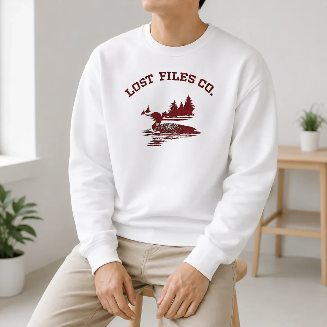 Top Loon Bird On Lake Forest Lost Files Co Sweater Top Loon Bird On Lake Forest Lost Files Co Sweater