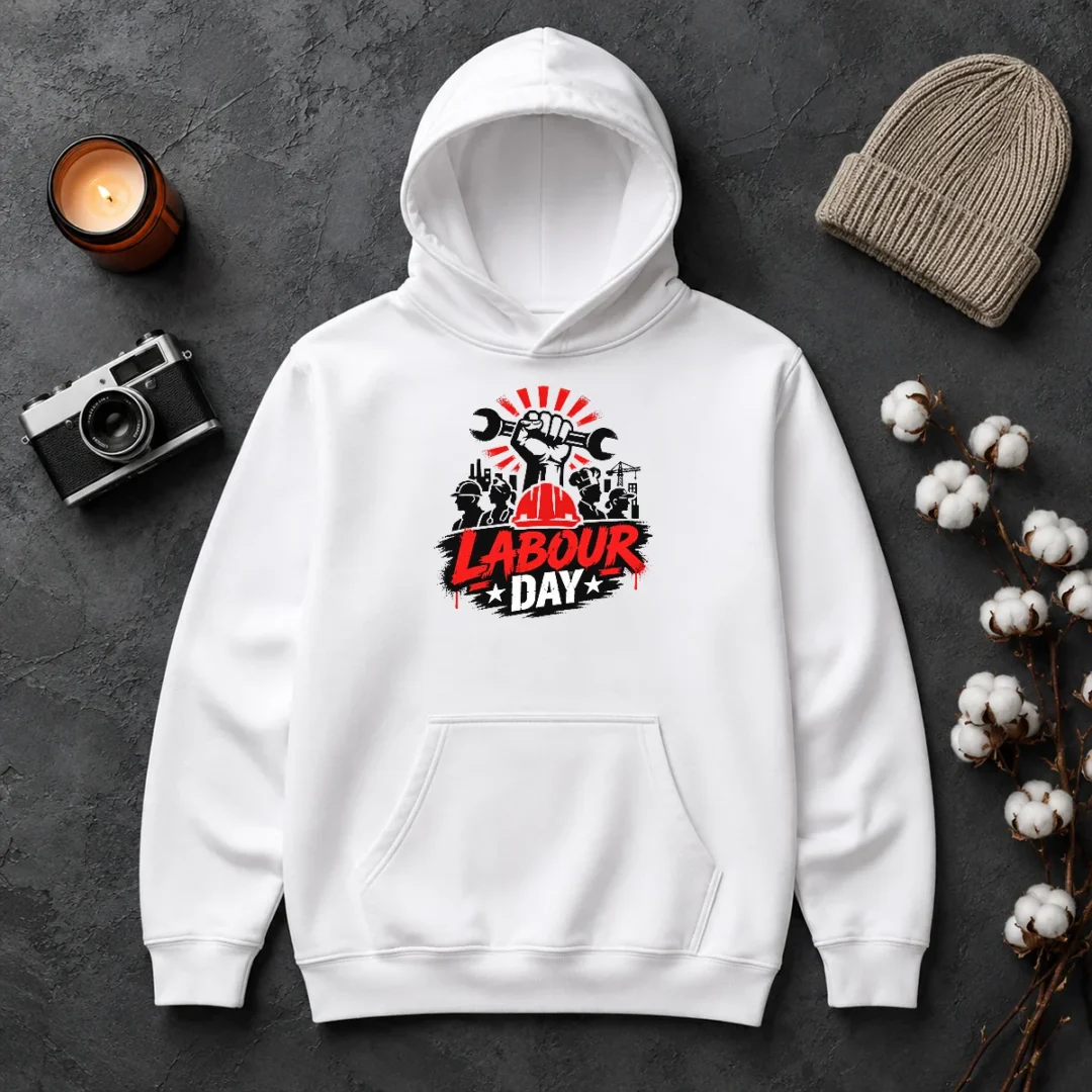 Top Official Labour Day Workers Silhouette Fist Wrench Grunge Hoodie Top Official Labour Day Workers Silhouette Fist Wrench Grunge Hoodie
