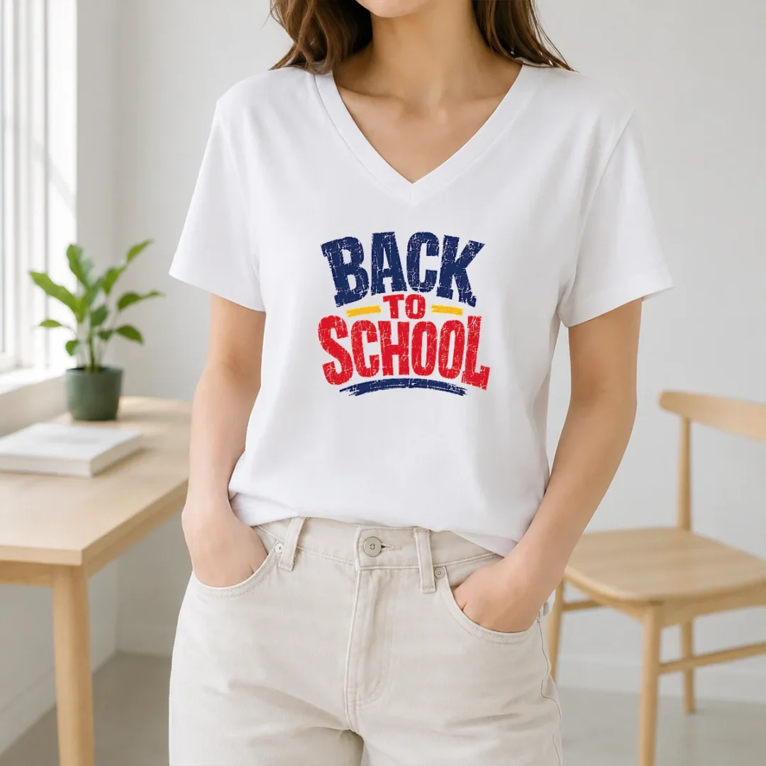 Top Pixel Art 8 Bit Back To School Backpack Globe V Neck Shirt Top Pixel Art 8 Bit Back To School Backpack Globe V-Neck Shirt