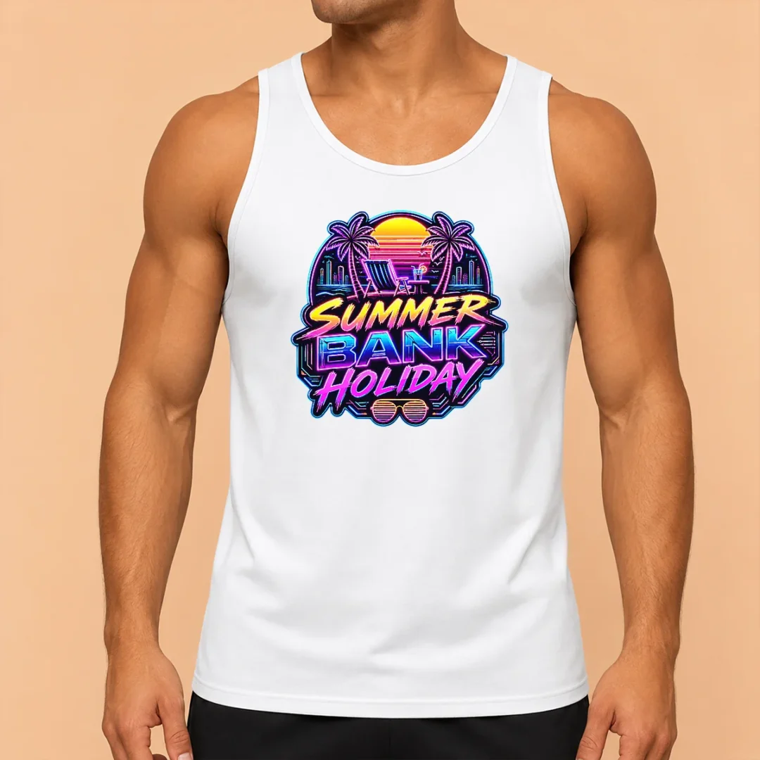 top-pretty-synthwave-neon-summer-bank-holiday-beach-sunset-tank-top Top Pretty Synthwave Neon Summer Bank Holiday Beach Sunset Shirt - Image 3