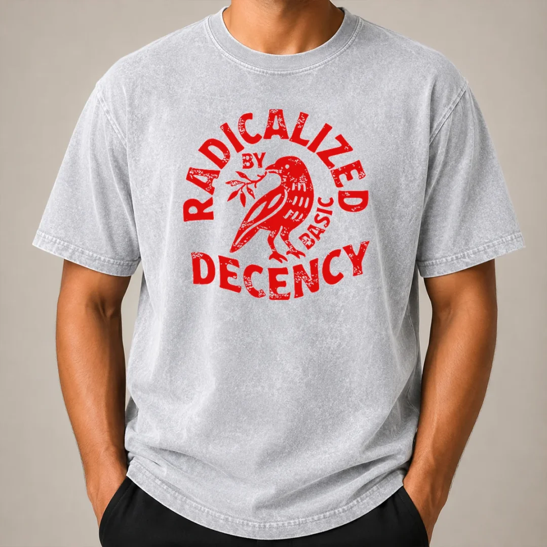 Top Radicalized By Basic Decency Distressed Bird Washed T Shirt Top Radicalized By Basic Decency Distressed Bird Washed T-Shirt