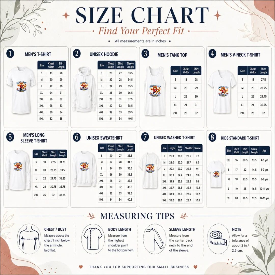 top-spain-soccer-cat-meme-purr-fect-defender-yk-size-chart Size chart for Top Spain Soccer Cat Meme Purr Fect Defender YK with measurements in inches and cm to help choose the right fit