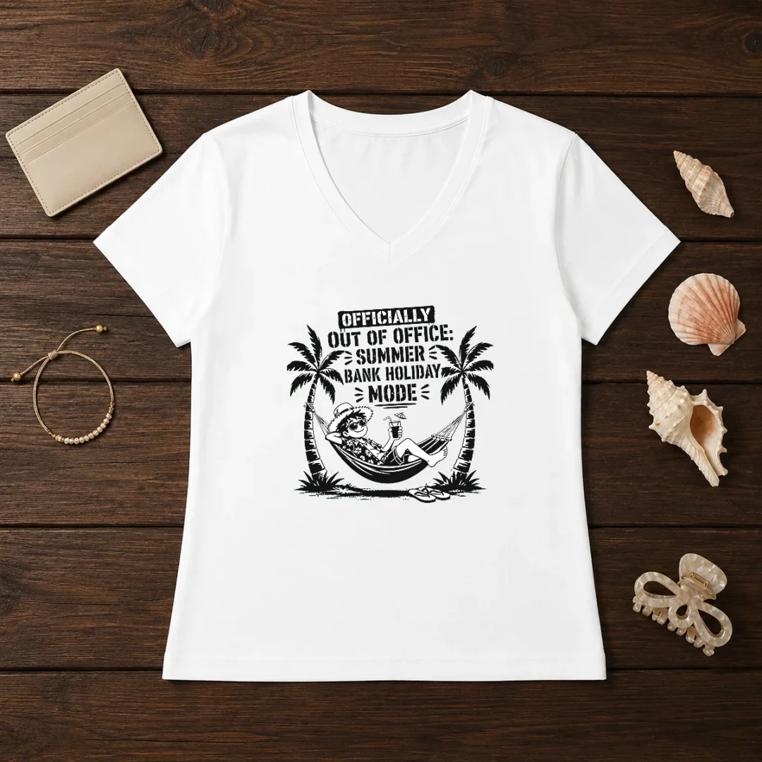top-summer-bank-holiday-stencil-for-relaxed-vibes-v-neck-shirt Top Summer Bank Holiday Stencil For Relaxed Vibes V-Neck Shirt