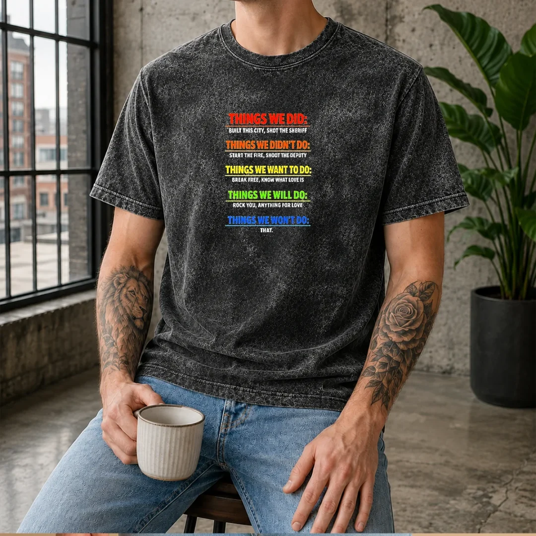 top-things-we-did-music-lyric-mashup-quote-song-lyrics-washed-t-shirt Top Things We Did Music Lyric Mashup Quote Song Lyrics Washed T-Shirt