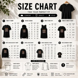 Size chart for Awesome Most Likely To Eat Dessert First Thanksgiving with measurements in inches and cm to help choose the right fit