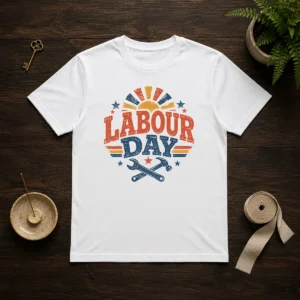 Official Vintage Retro Labour Day Sunburst Tools