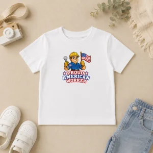 Perfect Awesome Labour Day Proud American Worker Pixel (2) Kids T-Shirt
