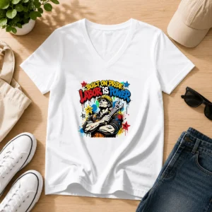 Nice Labor Day Pride Graffiti For Workers V-Neck Shirt