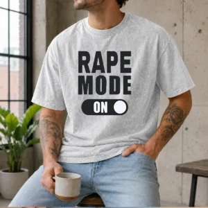 Funny Rape Mode On Washed T-Shirt