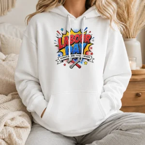 Nice Top Pop Art Comic Labour Day Celebrate Workers Hoodie