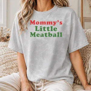 Good Top Mommy'S Little Meatball Baby Toddler Cute Washed T-Shirt