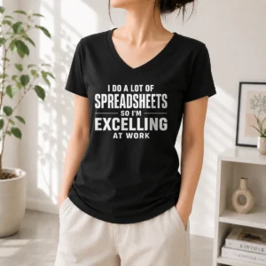 Hot Awesome I Do A Lot Of Spreadsheets So I'M Excelling At Work Geek V-Neck Shirt