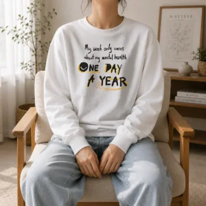 Official Mental Health Awareness Apparel My Work Only Cares About Mental Health One Day A Year Sweater