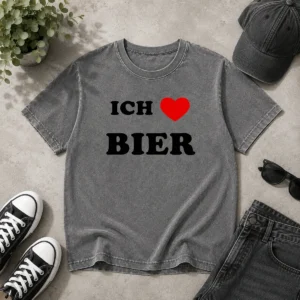 Awesome Vids Ich Love Bier Washed T-Shirt