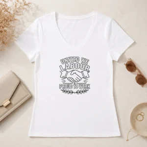 Good Awesome Labour Day Unity Line Art Shirt For Proud Workers V-Neck Shirt