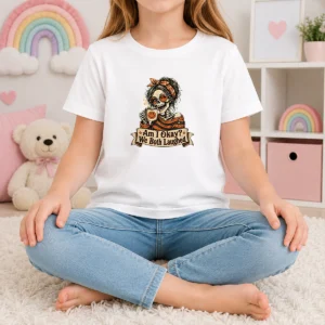 Top Vintage Funny Halloween Skeleton Girl Coffee Kids T-Shirt