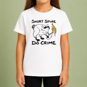 Hot Pretty Short Spine Do Crime Raccoon With Molotov Cocktail Kids T-Shirt