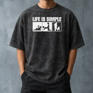Nice Good Life Is Simple Drinking Dog Funny Beer Patrol Police K9 Washed T-Shirt