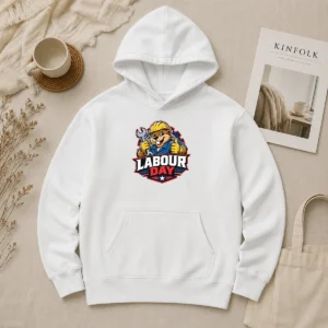 Funny Beaver Mascot Labour Day Thumbs Up Wrench Hoodie