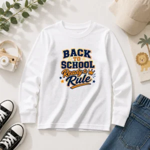 Pretty Back To School Vector Typography Ready To Rule Long Sleeve Shirt