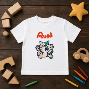 Good Running Scared Cartoon Cat Kids T-Shirt