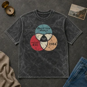Pretty Awesome Dystopia Venn You Are Here Geek Washed T-Shirt