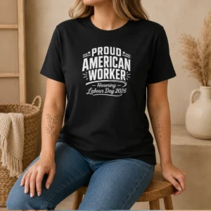 Awesome Labour Day 2026 Proud American Worker Line Art