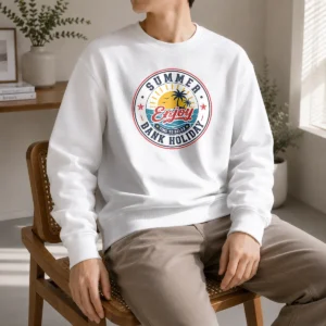 Premium Vintage Badge Summer Bank Holiday Enjoy Relax Palm Sweater