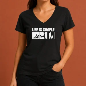 Nice Good Life Is Simple Drinking Dog Funny Beer Patrol Police K9 V-Neck Shirt