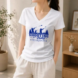 Pretty Shooting For A Cure Ron'S Fight Is Our Fight V-Neck Shirt