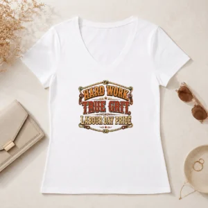 Nice Hot Labour Day Western Pride Vintage Saloon V-Neck Shirt